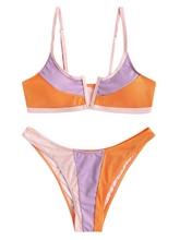 V shaped wired bikini set